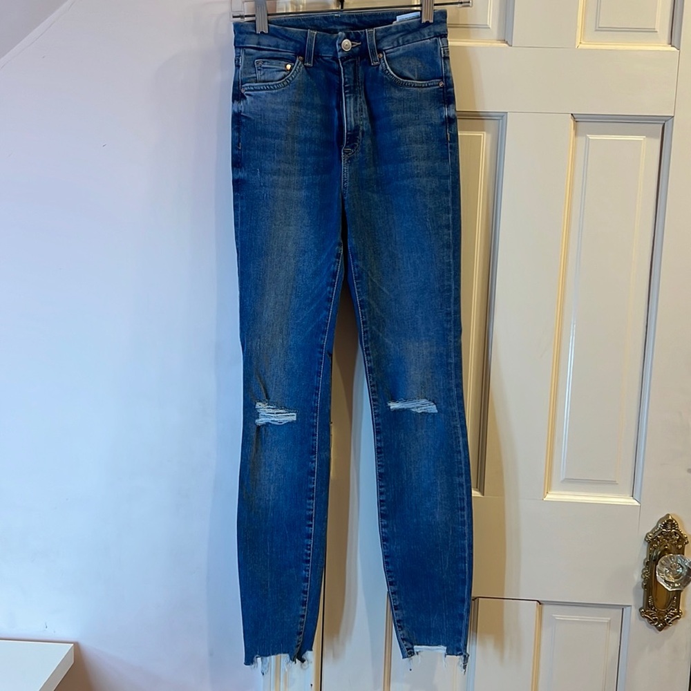 Denim blue jeans